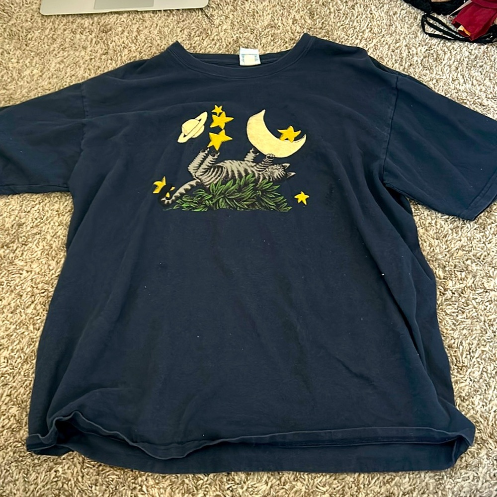 Navy blue cat shirt